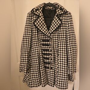 Houndstooth Military Peplum Jacket